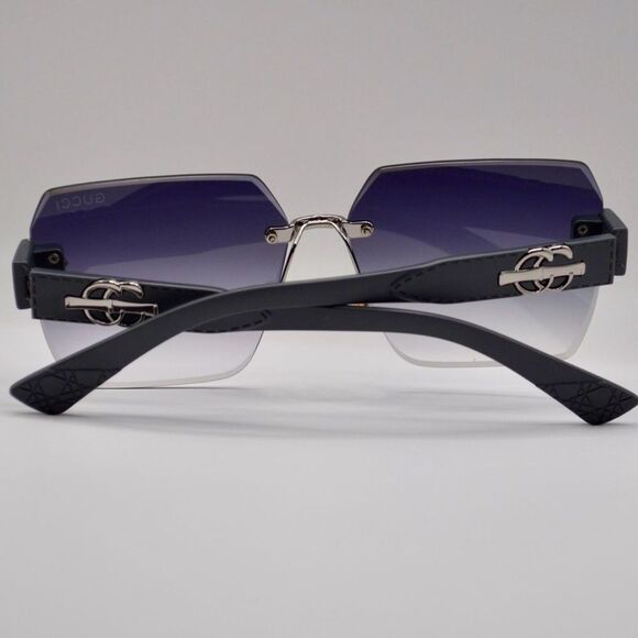 Gucci Women’s Rimless Sunglasses | Silver & Grey-Blue Gradient | New | No Box